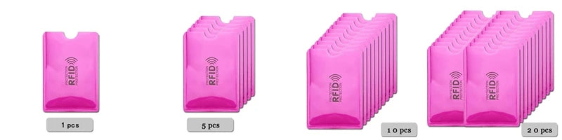 5/10/20pcs Portable Anti Rfid Wallet Blocking Reader Lock Bank Card Holder Id Bank Card Case Protection Metal Credit Card Holder