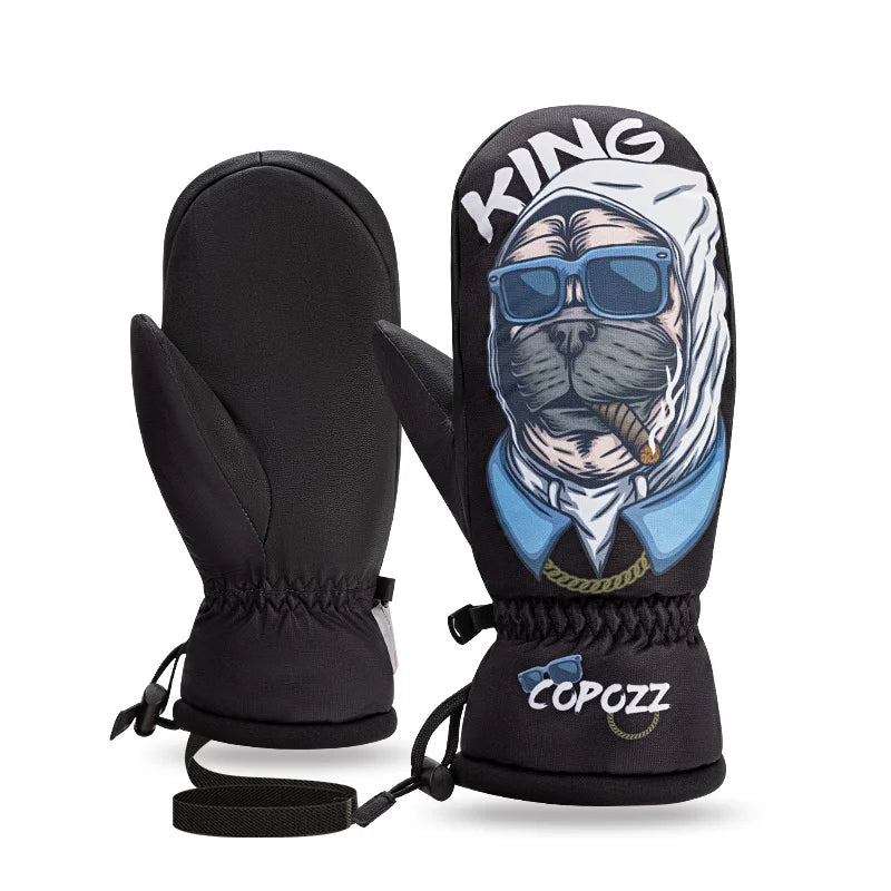 COPOZZ -30℃ Thicken Adult Teen Professional Snowboarding Ski Gloves Windproof Winter Warm Thermal Snow Mittens Skiing Snowmobile