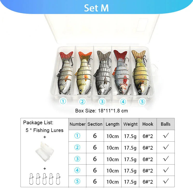VTAVTA 5pcs Fishing Lures Set Wobblers Crankbaits Fishing Box For Wobblers Swimbait Artificial Bait Kit Hard Lure Fishing Tackle