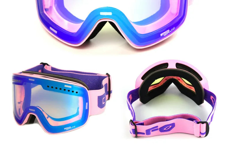 Ski Goggles Snowboard Mask For Men Women Skiing Eyewear UV400 Snow Protection Over Glasses Magnetic Mountaineering Glasses