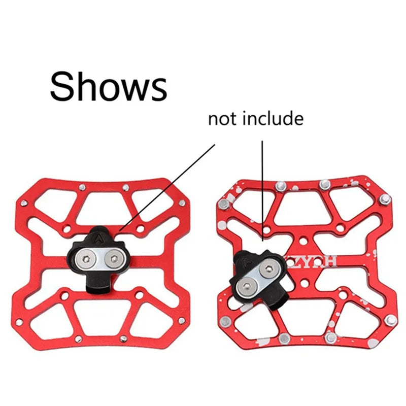 2PCS Aluminum Alloy Bike Clipless Pedals Universal Compatible Bicycle Clipless Pedal Platform Adapters for SPD KEO Road MTB Bike