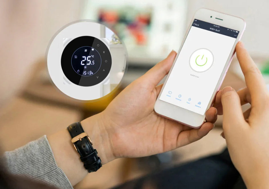 Smart Touch WIFI Thermostat LCD Screen Water Heating Electirc Floor Heating Water Gas Boiler Temperature Controller Google Home
