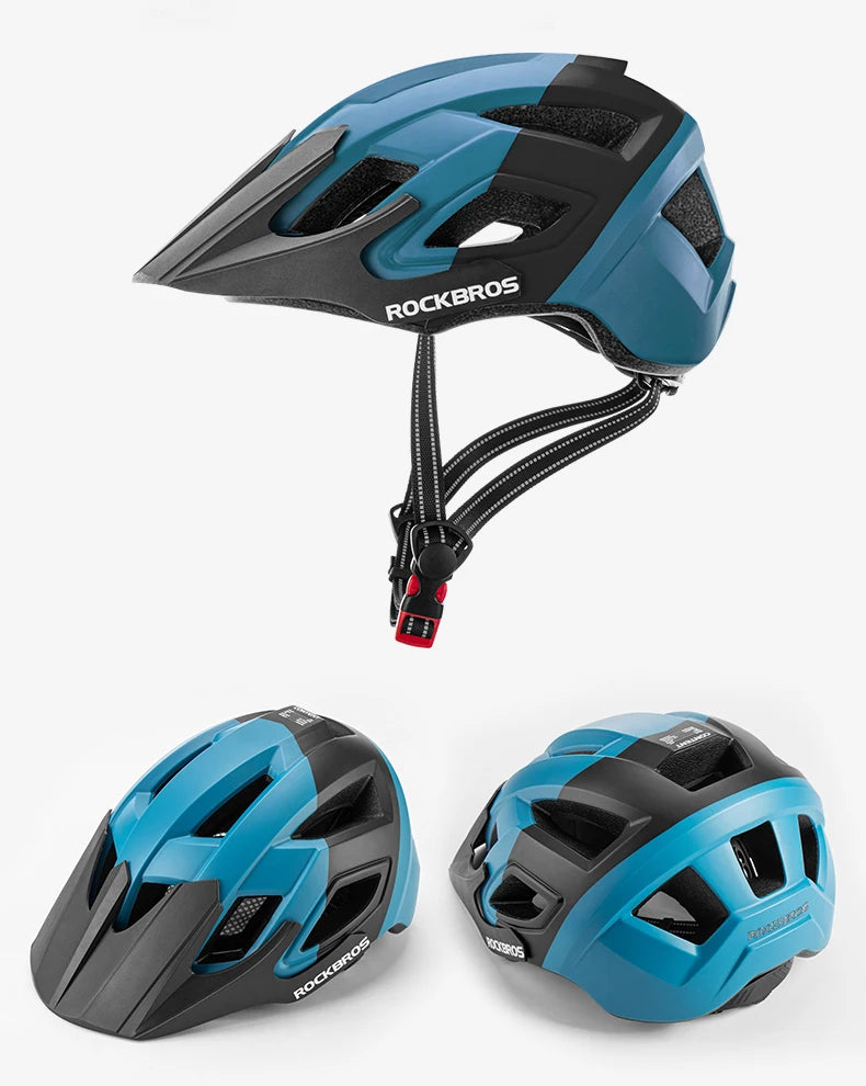 ROCKBROS Bike Headlamp Night Cycling Helmet With Glowing Headlight Warning Light MTB Bicycle Helmet Rechargeable Sport SafetyCap