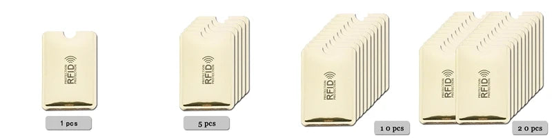 5/10/20pcs Portable Anti Rfid Wallet Blocking Reader Lock Bank Card Holder Id Bank Card Case Protection Metal Credit Card Holder