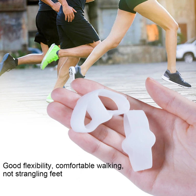 2pcs Silicone Gel Big Toe Two Hole Thumb Valgus Toe Separator Foot Fingers Protector Corrector Pedicure Foot Care Tool