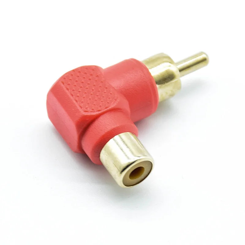 2Pcs 90 Degree RCA Right Angle Connector Plug Adapters Male To Female M/F 90 Degree Elbow Audio Adapter