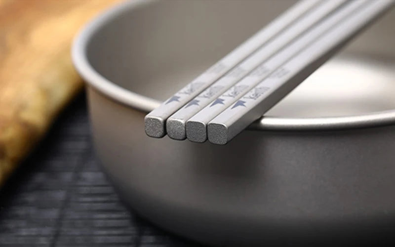 Keith Titanium Tableware Chinese Chopsticks Square Solid Chopsticks Ultralight Outdoor Camping Bacteriostatic Tableware 230mm