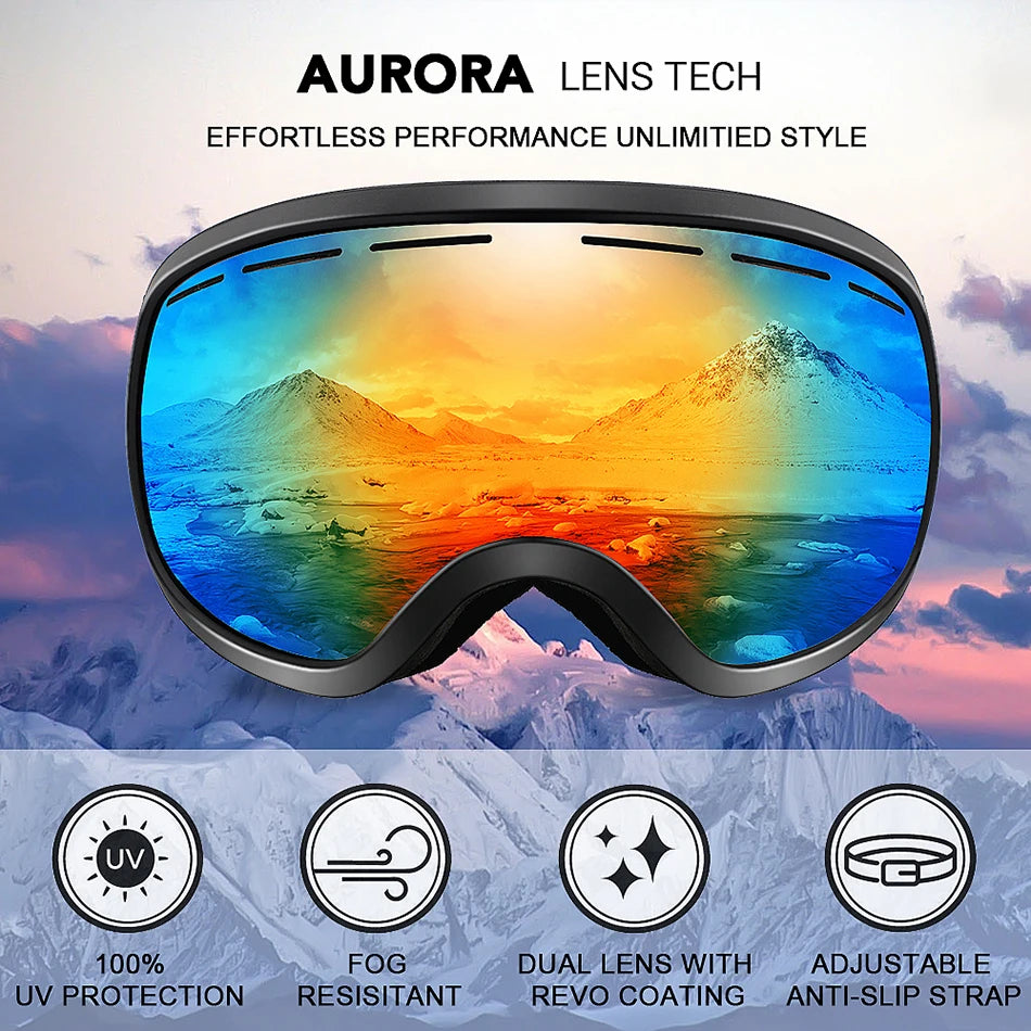 Ski Goggles,Winter Snow Sports with Anti-fog Double Lens ski mask glasses skiing men women snow goggles M3