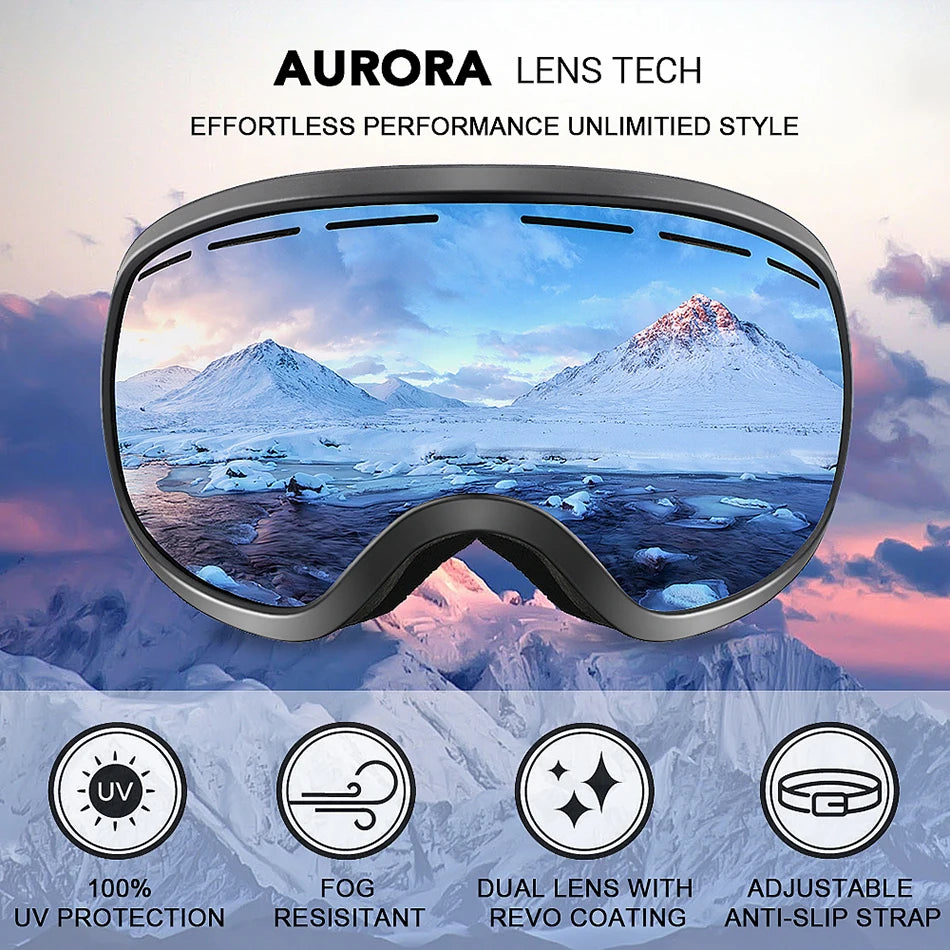 Ski Goggles,Winter Snow Sports with Anti-fog Double Lens ski mask glasses skiing men women snow goggles M3