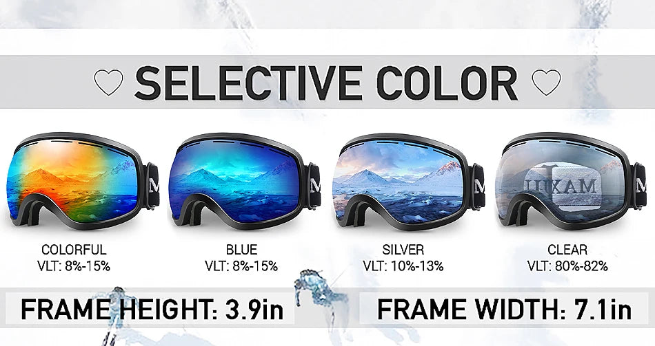 Ski Goggles,Winter Snow Sports with Anti-fog Double Lens ski mask glasses skiing men women snow goggles M3