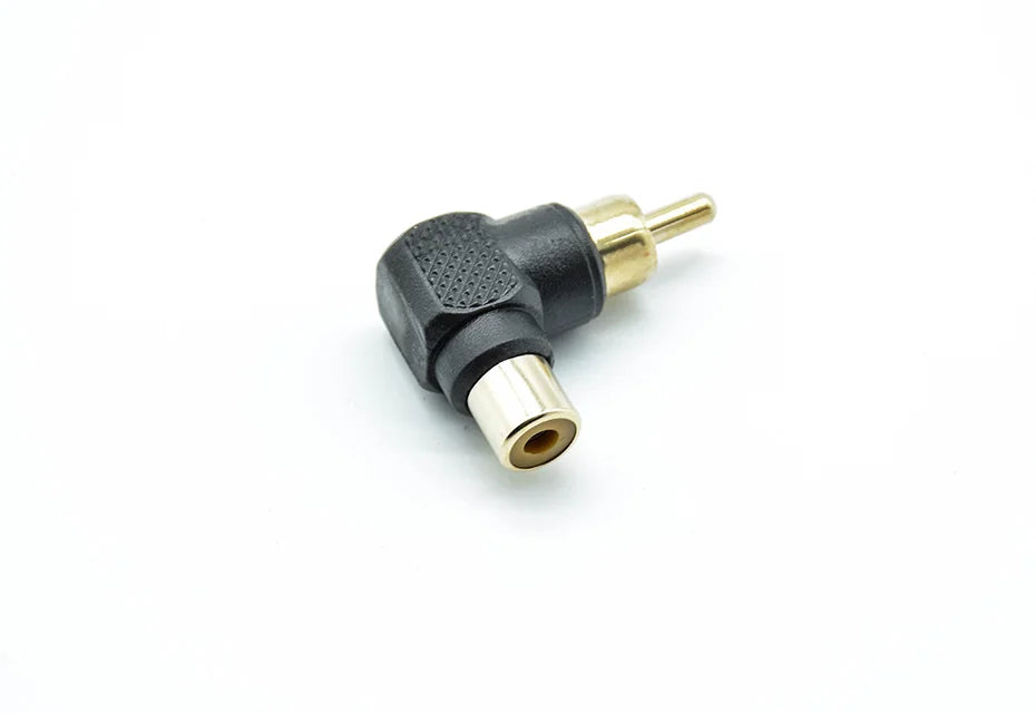 2Pcs 90 Degree RCA Right Angle Connector Plug Adapters Male To Female M/F 90 Degree Elbow Audio Adapter