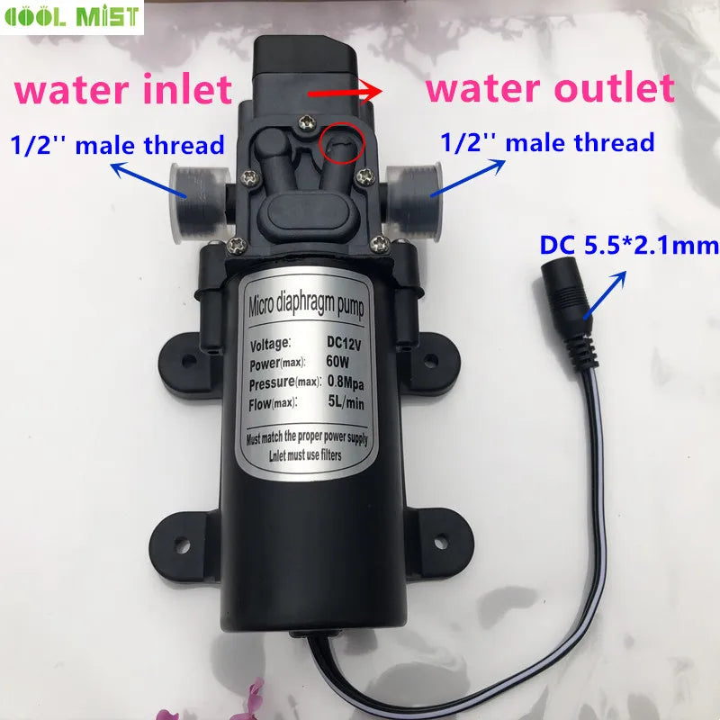 A29 Outdoor Misting Cooling System 12V Water Pump Kit Fog Nozzle For Greenhouse Garden Patio 8M -18M Timer Smart Irrigation Kits