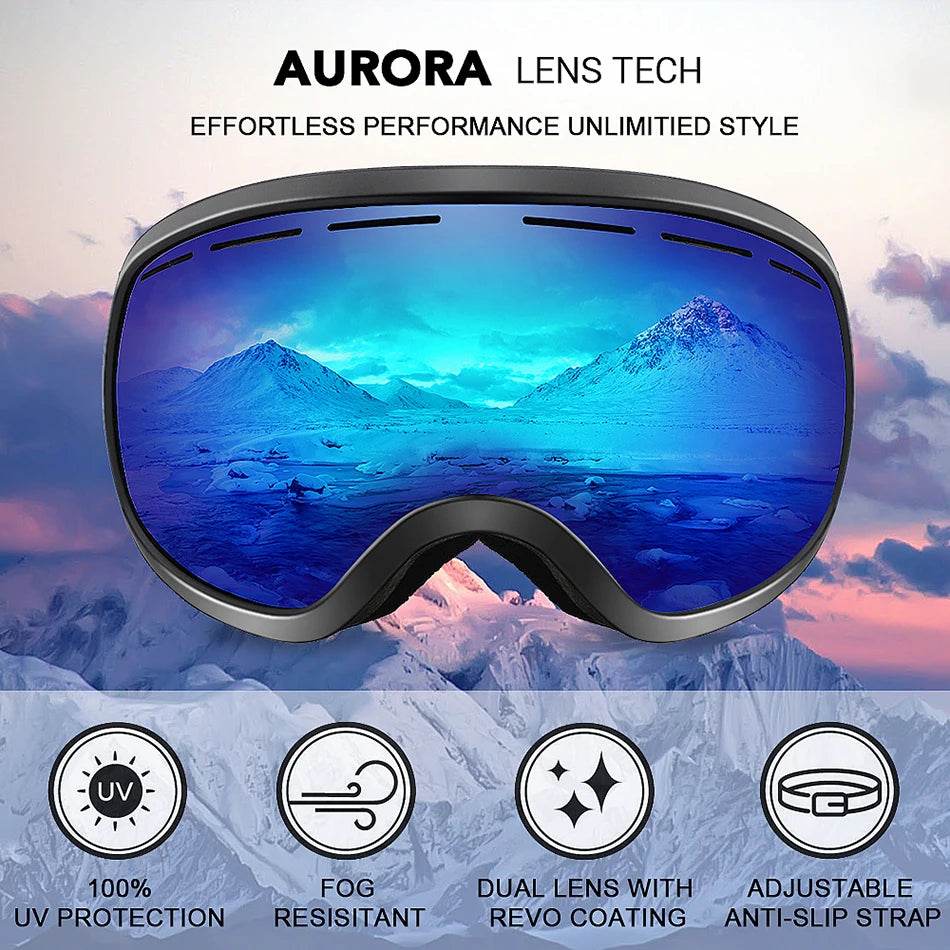 Ski Goggles,Winter Snow Sports with Anti-fog Double Lens ski mask glasses skiing men women snow goggles M3