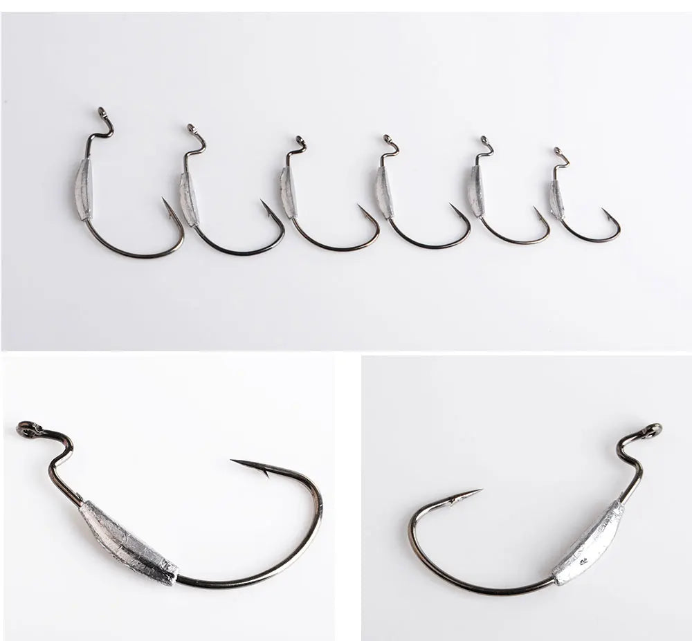 NGB 5PCS High Carbon Steel Offset Fishing Hook Lure 1/0# 2/0# 3/0# 4/0# 1# 2# Texas Jig Head Crank Hook Worm Soft Bait Hooks