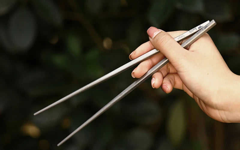Keith Titanium Tableware Chinese Chopsticks Square Solid Chopsticks Ultralight Outdoor Camping Bacteriostatic Tableware 230mm