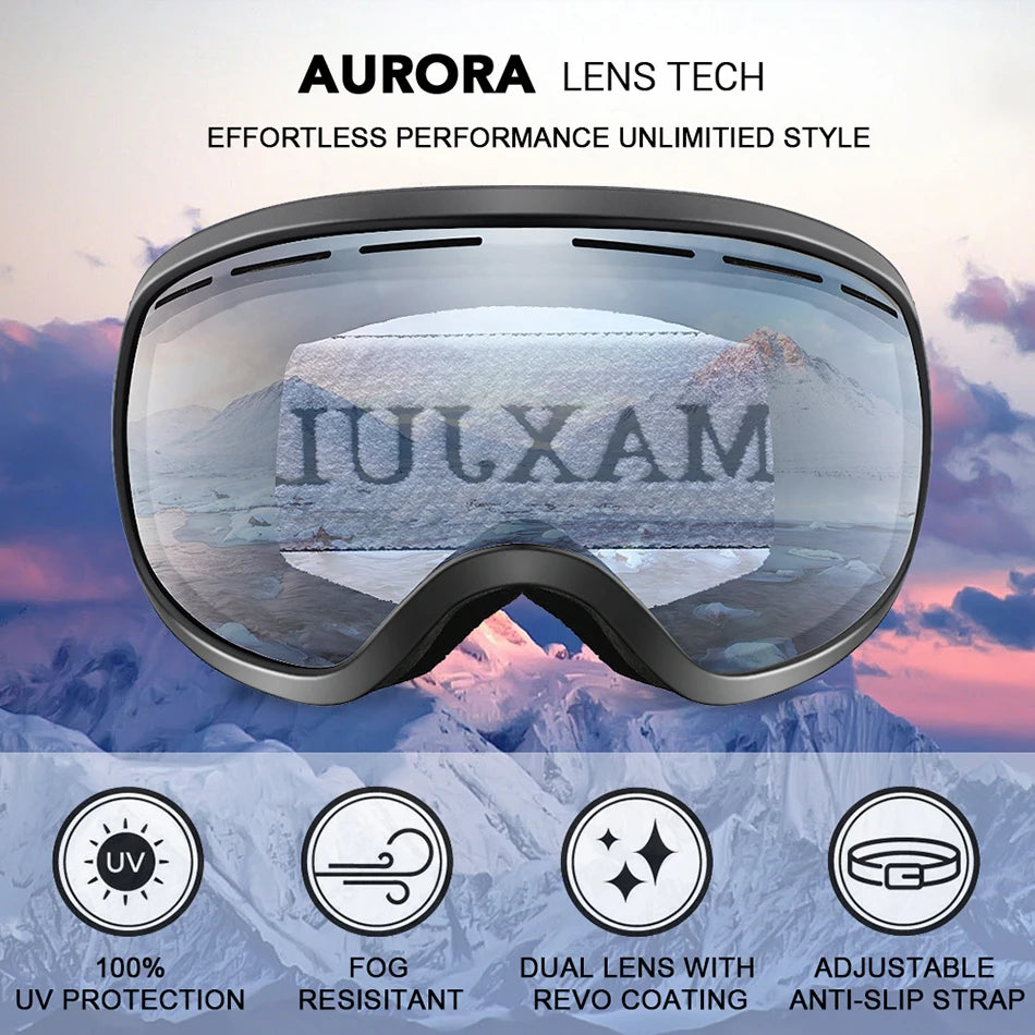Ski Goggles,Winter Snow Sports with Anti-fog Double Lens ski mask glasses skiing men women snow goggles M3