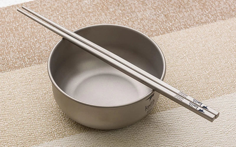Keith Titanium Tableware Chinese Chopsticks Square Solid Chopsticks Ultralight Outdoor Camping Bacteriostatic Tableware 230mm