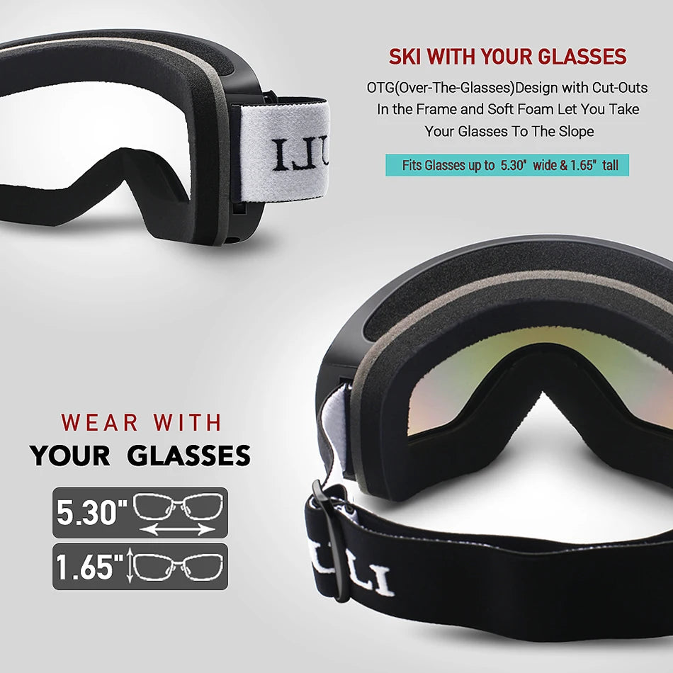 Ski Goggles,Winter Snow Sports with Anti-fog Double Lens ski mask glasses skiing men women snow goggles M3