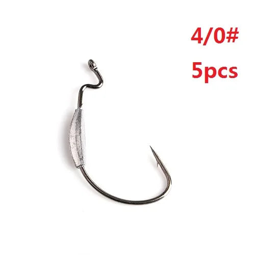 NGB 5PCS High Carbon Steel Offset Fishing Hook Lure 1/0# 2/0# 3/0# 4/0# 1# 2# Texas Jig Head Crank Hook Worm Soft Bait Hooks