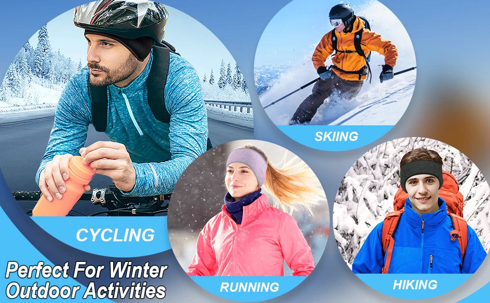 Thermal Fleece Headband Winter Warm Sweatband Head Band Gym Yoga Sport  Cycling Training Running Fitness Hair Bandage Men Women