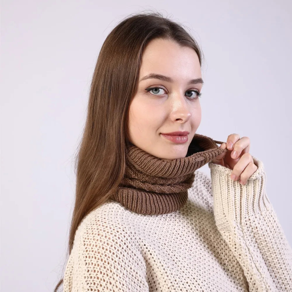 fashion women stretchy knitted Skullies Beanies Hat solid snood scarf warm Beanie For womem Autumn winter Female Beanie cap