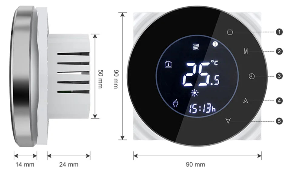 Smart Touch WIFI Thermostat LCD Screen Water Heating Electirc Floor Heating Water Gas Boiler Temperature Controller Google Home