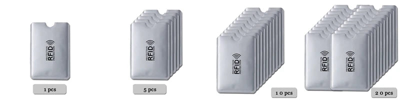 5/10/20pcs Portable Anti Rfid Wallet Blocking Reader Lock Bank Card Holder Id Bank Card Case Protection Metal Credit Card Holder