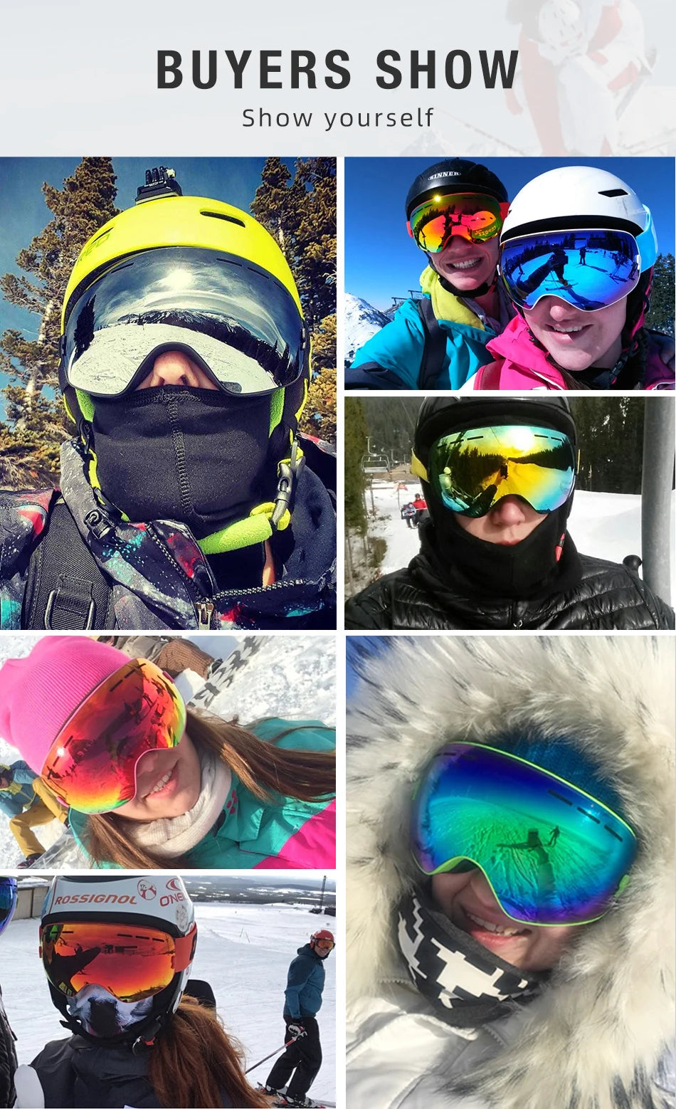 COPOZZ Men Women Brand Ski Goggles Snowboard Goggles Glasses For Skiing UV400 Protection Snow Glasses Anti-Fog Ski Mask Eyewear