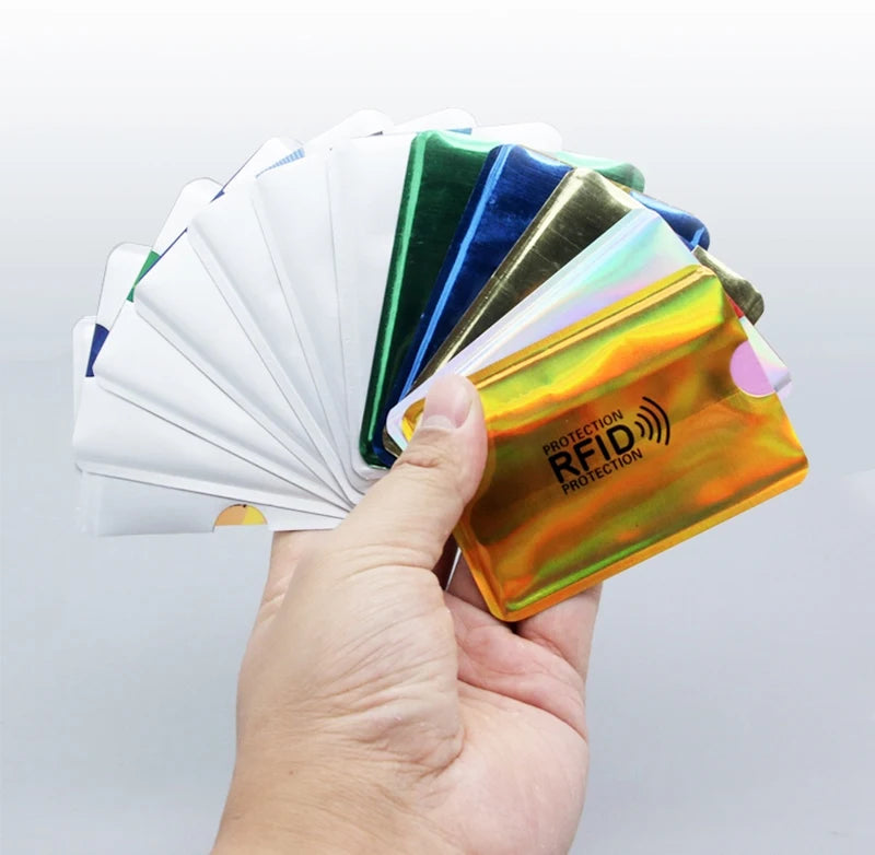 5/10/20pcs Portable Anti Rfid Wallet Blocking Reader Lock Bank Card Holder Id Bank Card Case Protection Metal Credit Card Holder