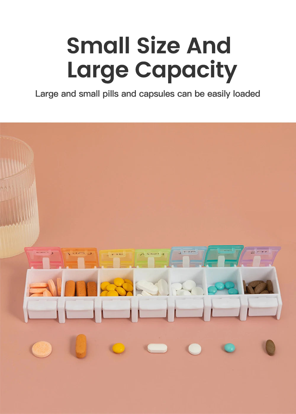 7 Days Weekly Pillbox Tablet Holder Medicine Storage Case Drug Container Pill Box Tablet Storage Box Organizer 7 Cells Pill Case