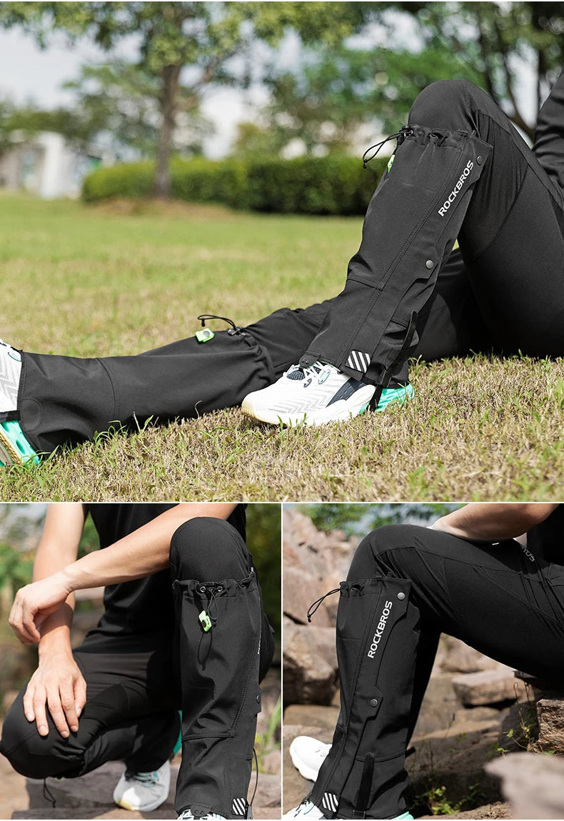 ROCKBROS Outdoor Waterproof Legging Gaiters Hiking Skiing Trekking Desert Leg Cover Boots Shoes Covers Legs Protection Guard