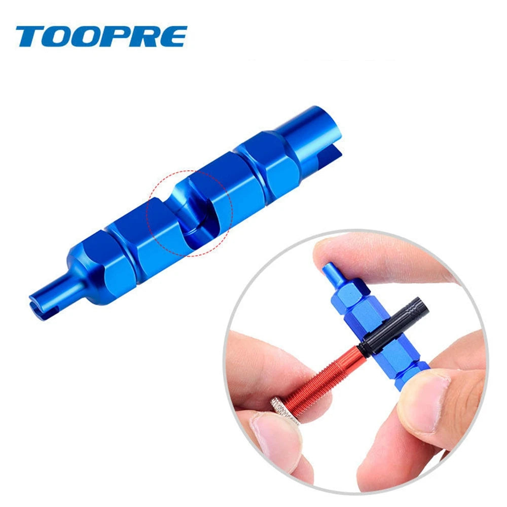 Aluminum Alloy Bike Valve Tool MTB Road Bike Valve Core Remover Anti-slip Air Valve Spanner Extension Disassembly Wrench Tool