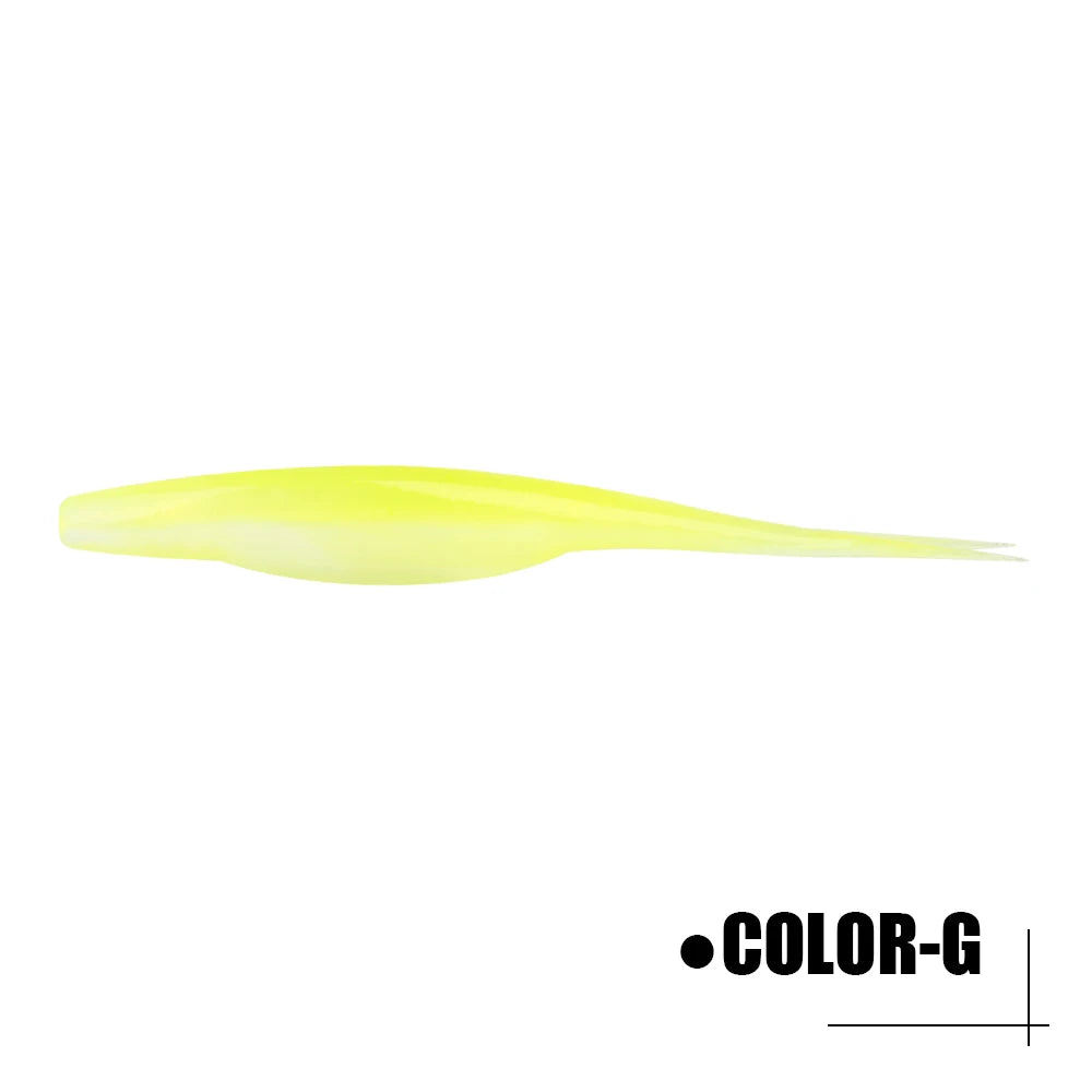 Spinpoler 4.72" Soft Plastic TPR Floating Fluke Jerk Minnow Bait Shad Minnow Silicone Plastic Artificial Swimbait Freshwater 5pc