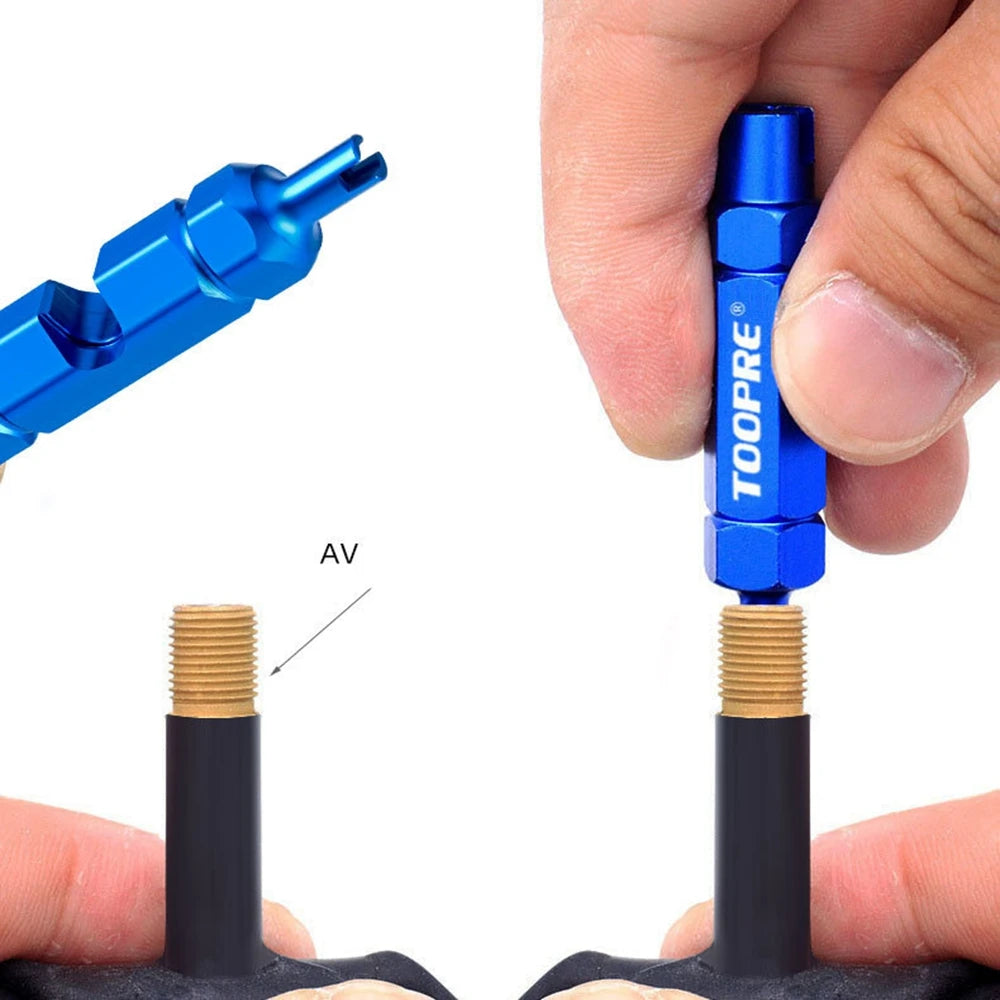 Aluminum Alloy Bike Valve Tool MTB Road Bike Valve Core Remover Anti-slip Air Valve Spanner Extension Disassembly Wrench Tool