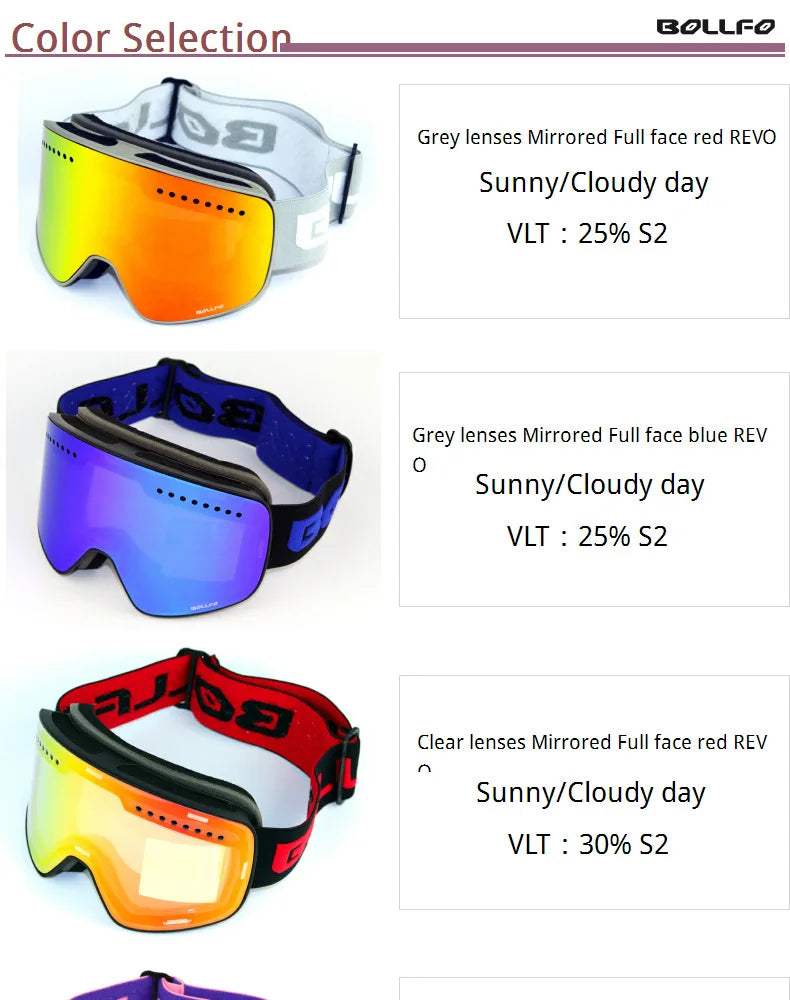 Ski Goggles Snowboard Mask For Men Women Skiing Eyewear UV400 Snow Protection Over Glasses Magnetic Mountaineering Glasses