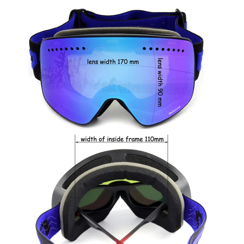 Ski Goggles Snowboard Mask For Men Women Skiing Eyewear UV400 Snow Protection Over Glasses Magnetic Mountaineering Glasses
