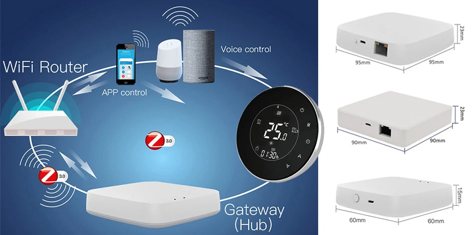 Smart Touch WIFI Thermostat LCD Screen Water Heating Electirc Floor Heating Water Gas Boiler Temperature Controller Google Home