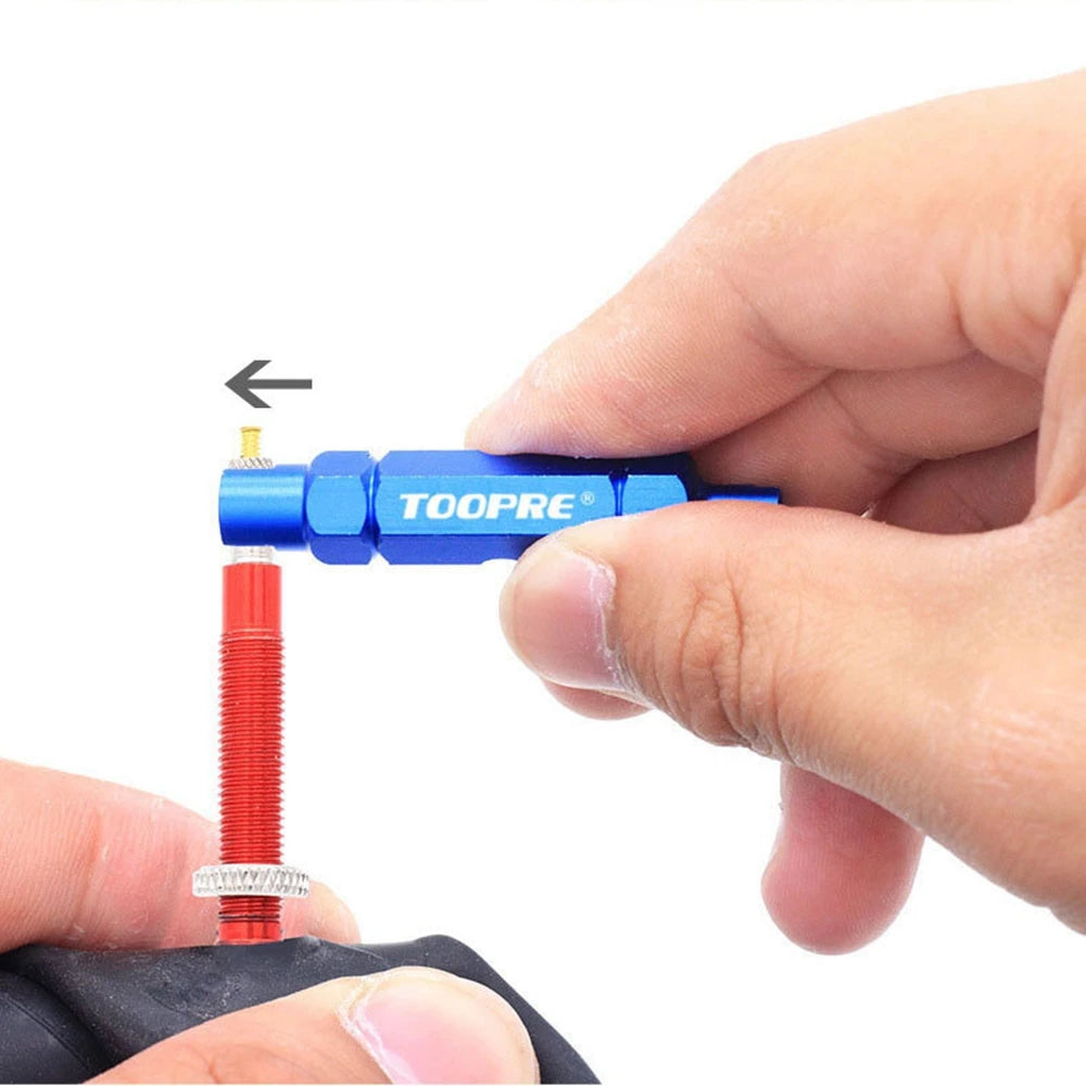 Aluminum Alloy Bike Valve Tool MTB Road Bike Valve Core Remover Anti-slip Air Valve Spanner Extension Disassembly Wrench Tool