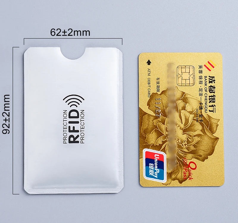5/10/20pcs Portable Anti Rfid Wallet Blocking Reader Lock Bank Card Holder Id Bank Card Case Protection Metal Credit Card Holder