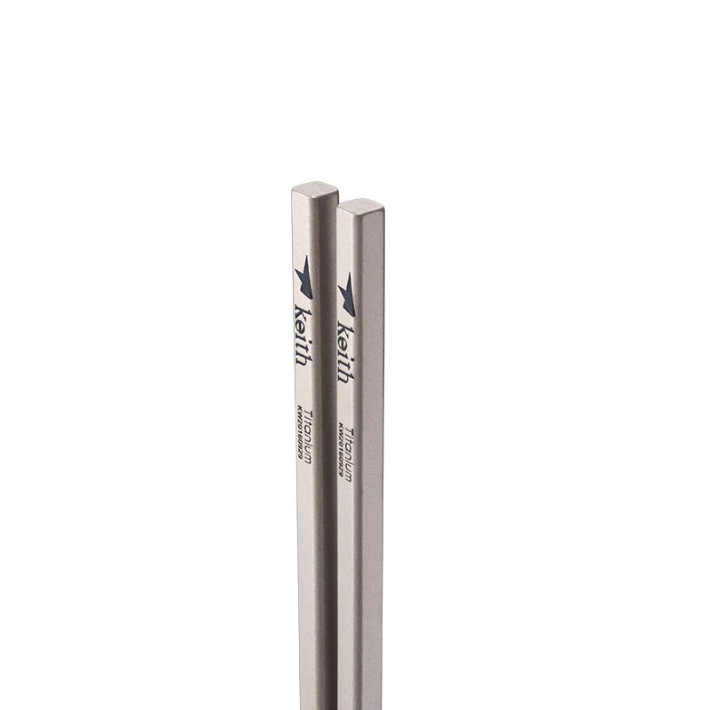 Keith Titanium Tableware Chinese Chopsticks Square Solid Chopsticks Ultralight Outdoor Camping Bacteriostatic Tableware 230mm