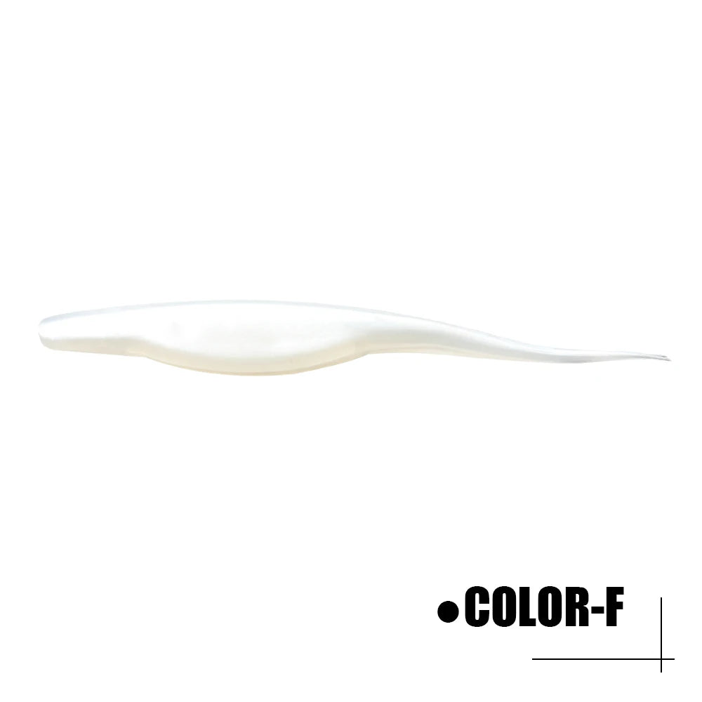 Spinpoler 4.72" Soft Plastic TPR Floating Fluke Jerk Minnow Bait Shad Minnow Silicone Plastic Artificial Swimbait Freshwater 5pc
