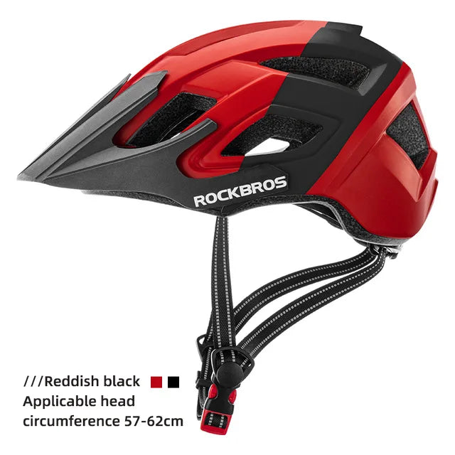ROCKBROS Bike Headlamp Night Cycling Helmet With Glowing Headlight Warning Light MTB Bicycle Helmet Rechargeable Sport SafetyCap