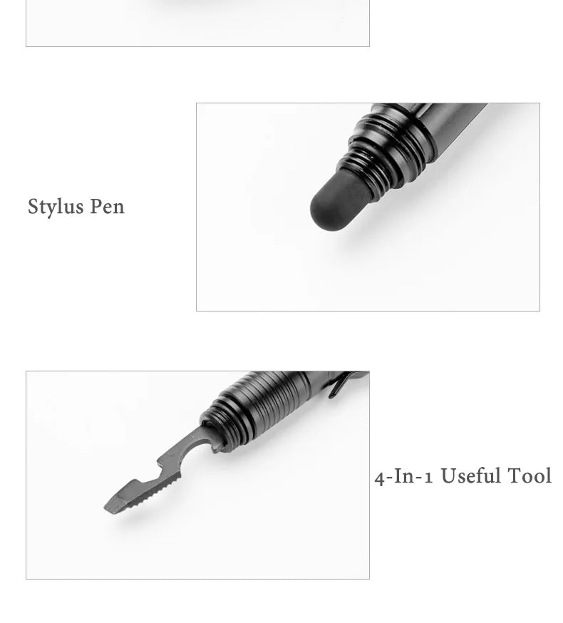10-In-1 Multi Function Tactical Pen Emergency Flashlight Screwdriver Bottle Opener Outdoor Survival Self Defense Rescue EDC Tool