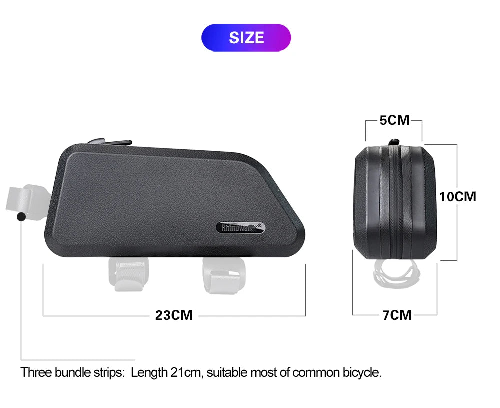 Rhinowalk 1.5L Waterproof Top Tube Bicycle Bag Hard Shell Bike Bag Stable Cycling Frame Bag Bike Accessories for  Road bike