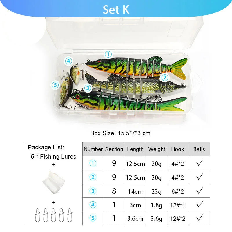 VTAVTA 5pcs Fishing Lures Set Wobblers Crankbaits Fishing Box For Wobblers Swimbait Artificial Bait Kit Hard Lure Fishing Tackle