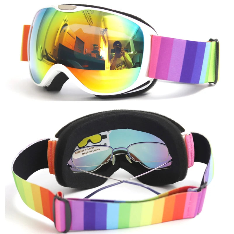 Kids Ski Goggles for Age 4-14 Anti-fog Double Layer UV400 Snow Eyewear Outdoor Sports Winter Snowboard Children Skiing Glasses