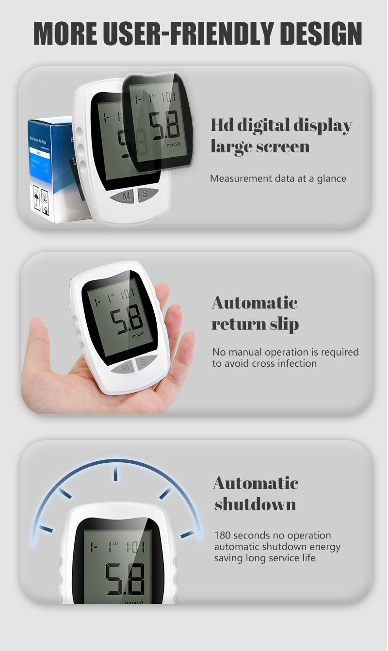 Blood Glucose Tester Household Tester Blood Analyzer Middle-Aged And Elderly Medical Blood Tester Without Adjustment