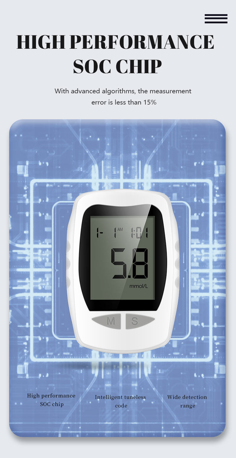 Blood Glucose Tester Household Tester Blood Analyzer Middle-Aged And Elderly Medical Blood Tester Without Adjustment