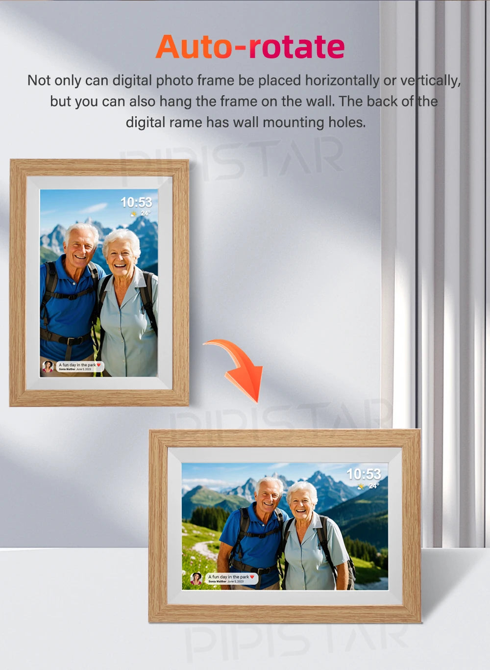 10.1-inch WiFi smart digital photo frame Frameo digital photo frame with high-definition IPS touch screen automatic rotationPicture FramesGoWisse.com