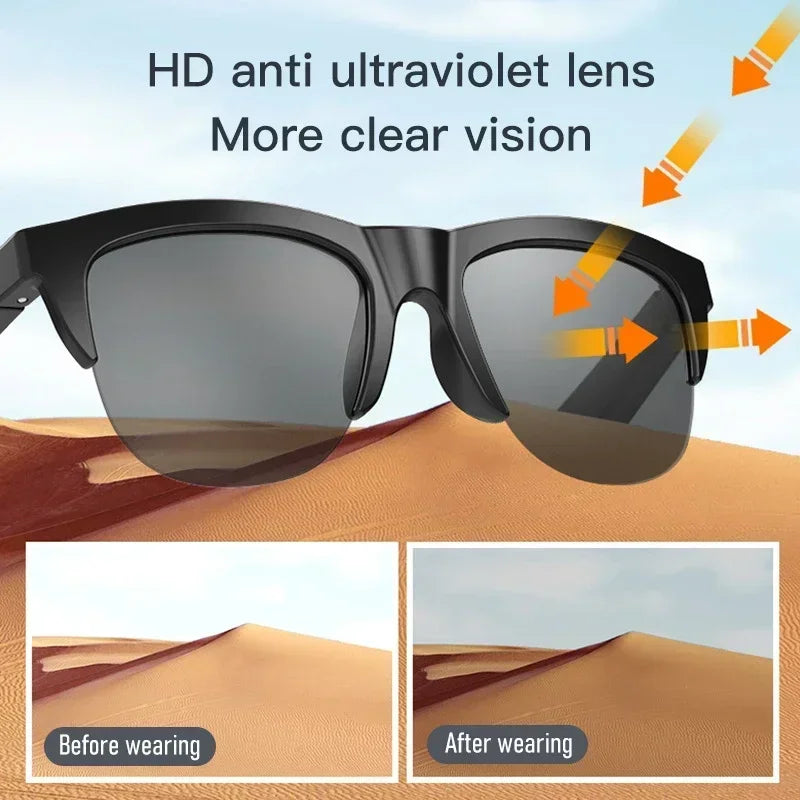 Xiaomi MIJIA Smart Sunglasses Glasses Waterproof Anti-UV Bluetooth Call Outdoor Sports Headphones HIFI Blue Light For Men Women
